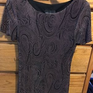 Purple dress with scalloped tier hem line